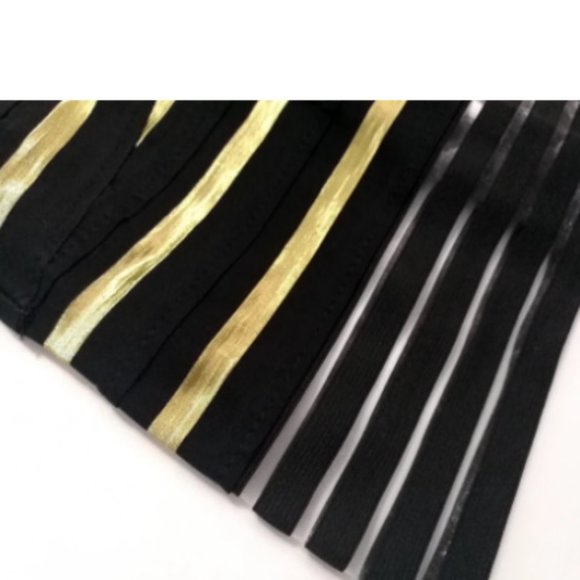 Shimmering Black & Gold Off Shoulder Top - Picture 5 of 11